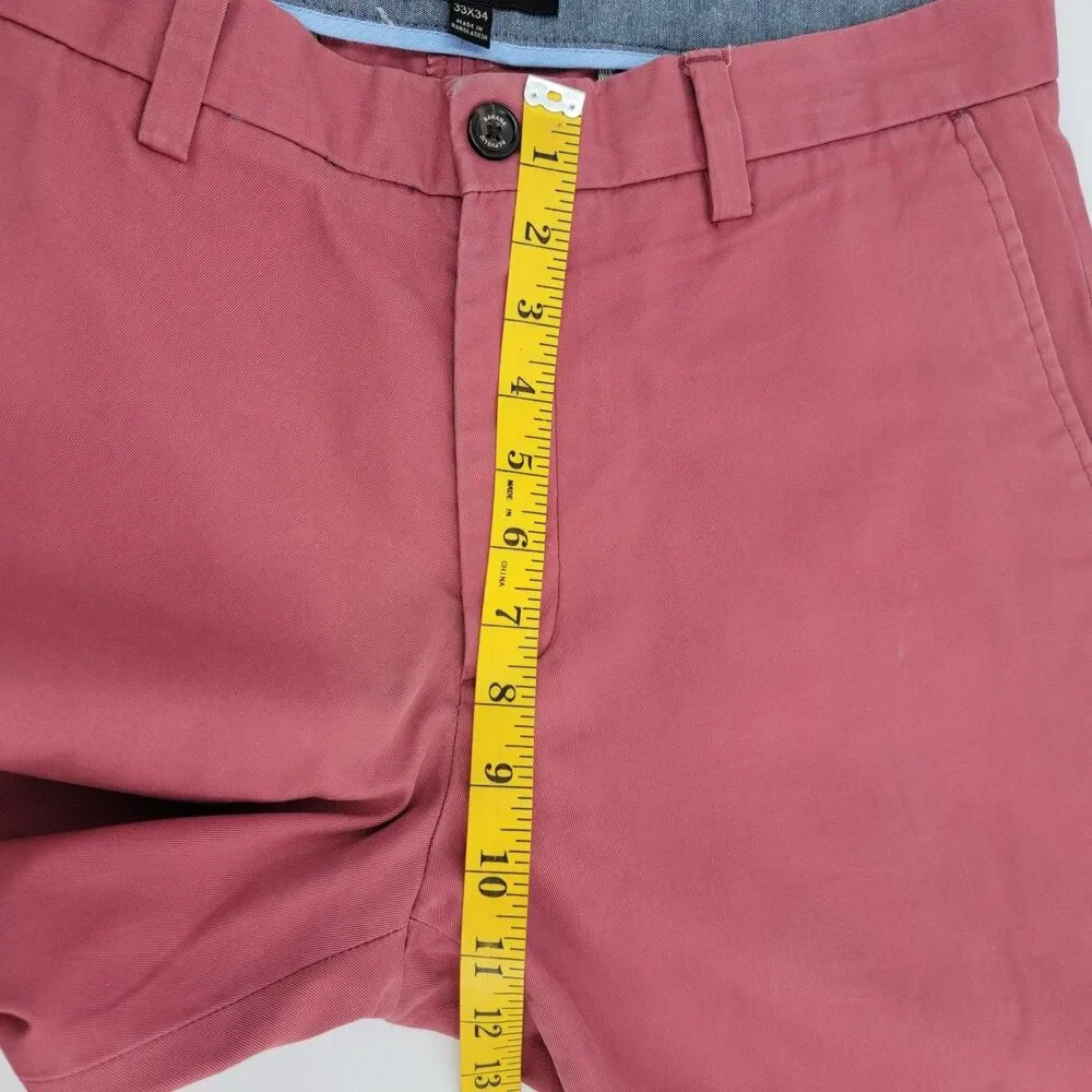 Banana Republic Emerson Chino Men's Pants 33x34 Red Straight Leg Casual Cotton